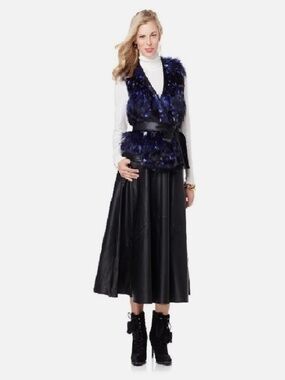 Stylish Blue Faux Fur Vest